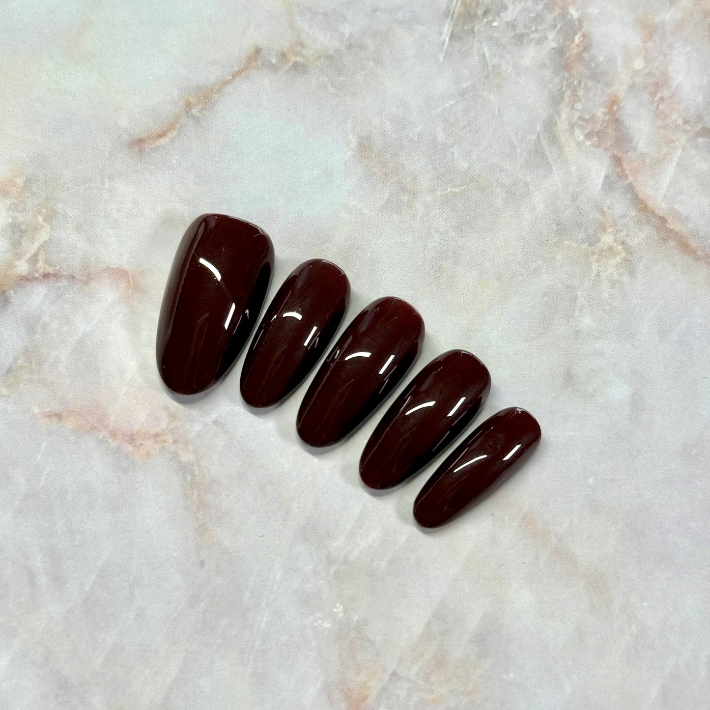 Brown Red Nail Set