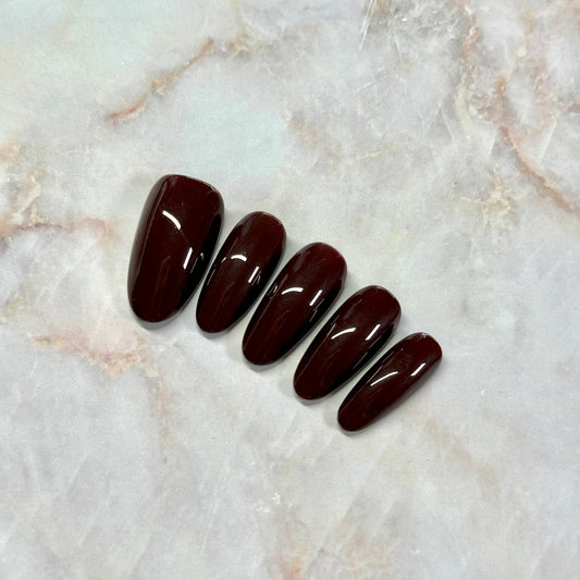 Brown Red Nail Set