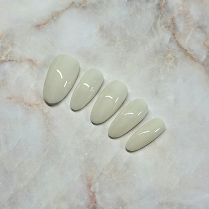 Milky White Nail Set